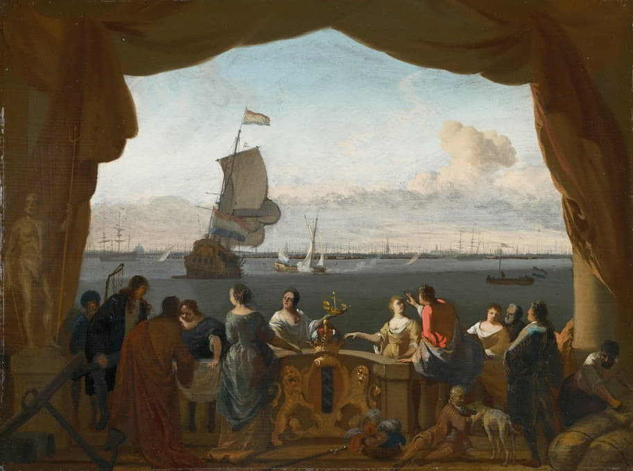 Ludolf Bakhuysen - Allegory of the flourishing Amsterdam maritime trade