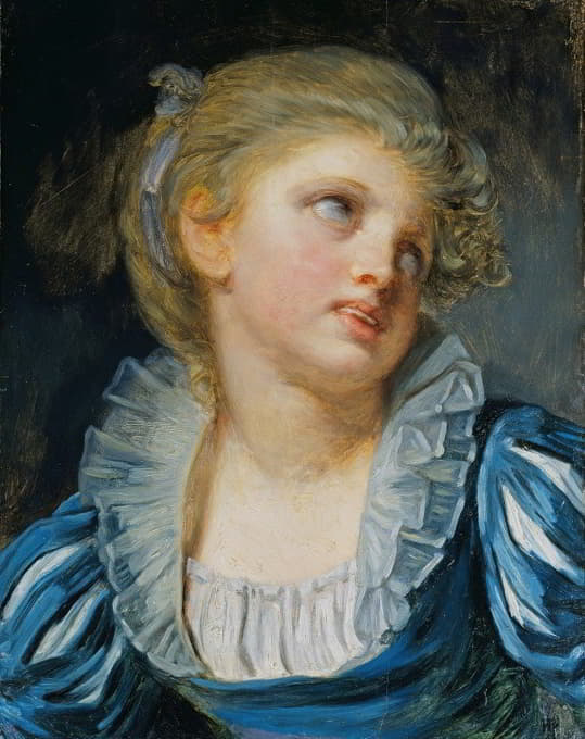 Jean-Baptiste Greuze - Girl in a Blue Dress