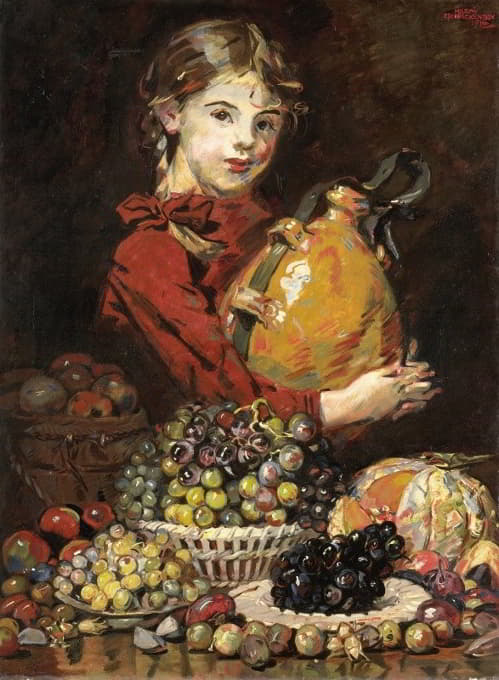 Martin Monnickendam - Monarosa, dochter van de schilder, als fruitverkoopster