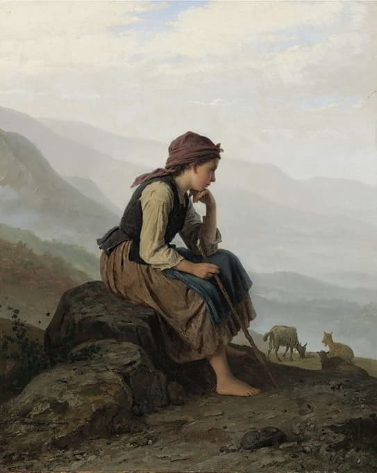Johann Georg Meyer von Bremen - Die Ziegenhirtin (The Little Goat Herder)