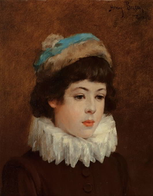 Henry Bacon - Portrait of a young girl