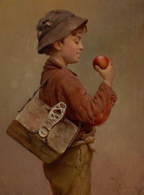 拿苹果的男孩