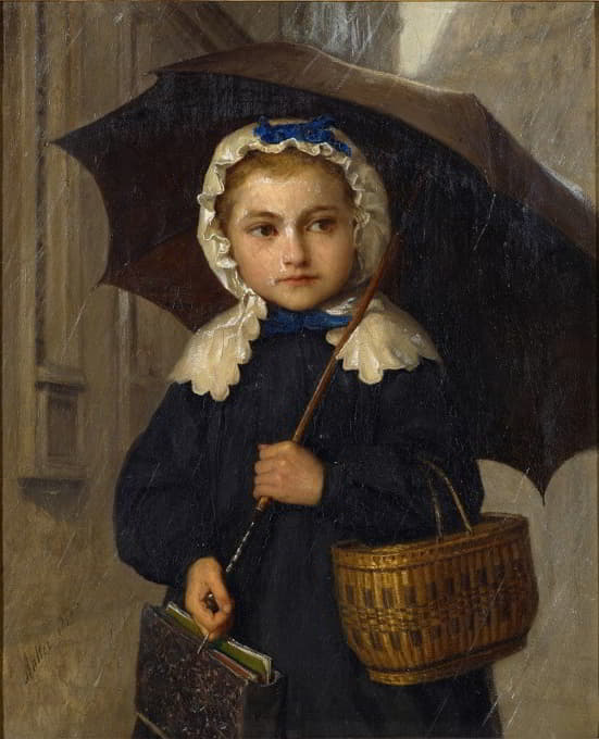 露易丝·安克尔带着一把伞