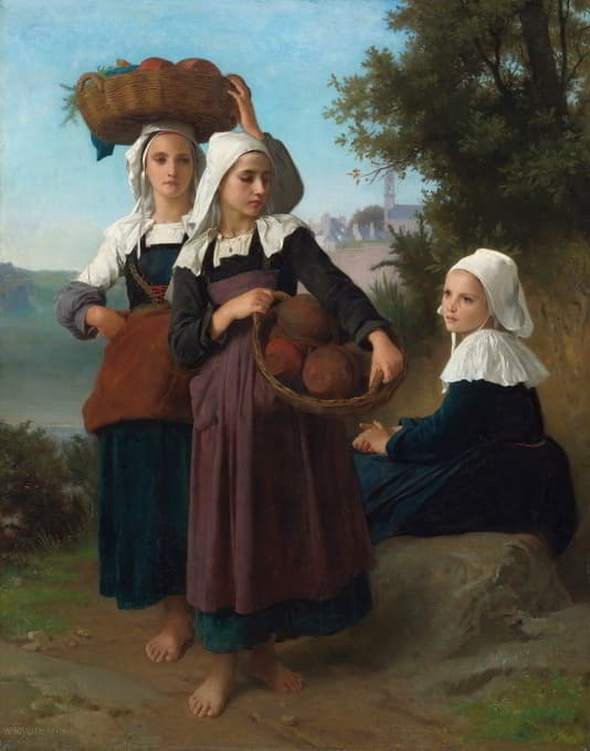 William-Adolphe Bouguereau - Fouesnant Girls Returning From The Market