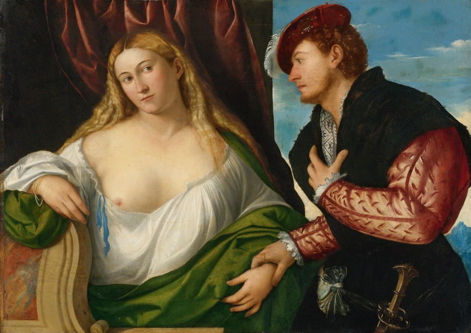 Bernardino Licinio - Woman Visited By Her Lover