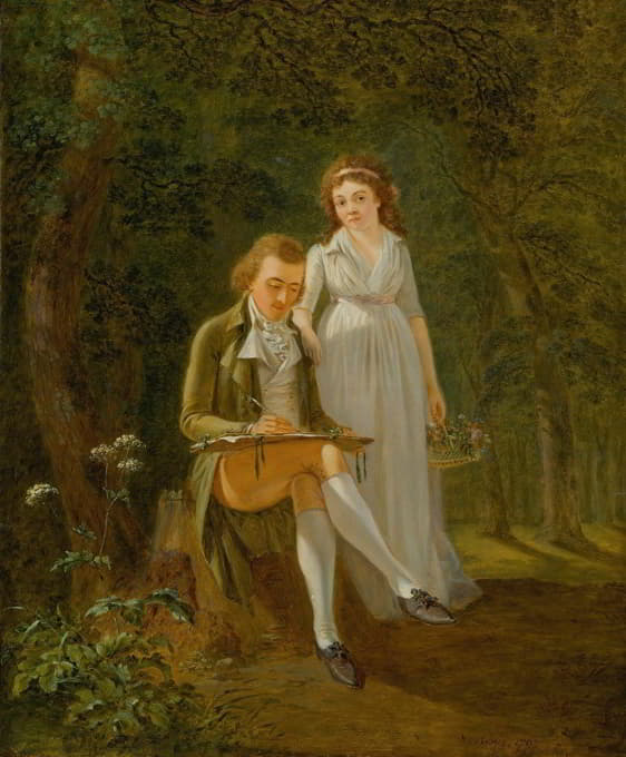 让·弗雷德里克·德奥斯特瓦尔德（1773-1850）和他的妻子罗斯·玛丽·亚历山大·德伊弗诺的肖像