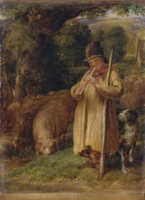 John Linnell - Shepherd Boy Playing A Flute