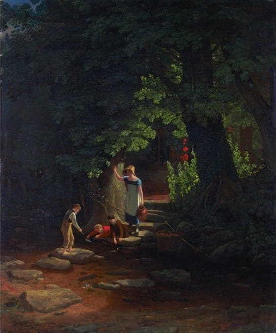 Francis Danby - Children by a Brook
