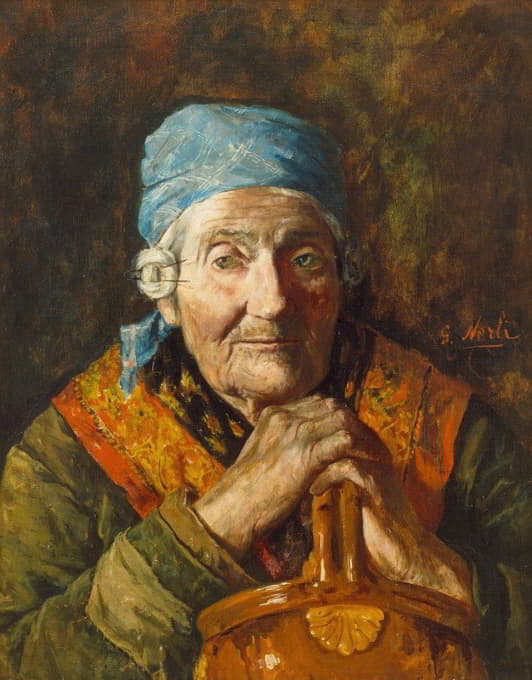 Girolamo Nerli - An old woman (study)