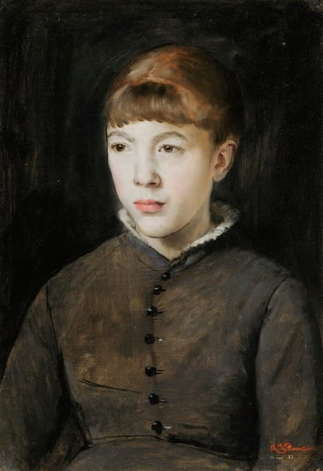 Charles François Vuillermet - Portrait of a Girl