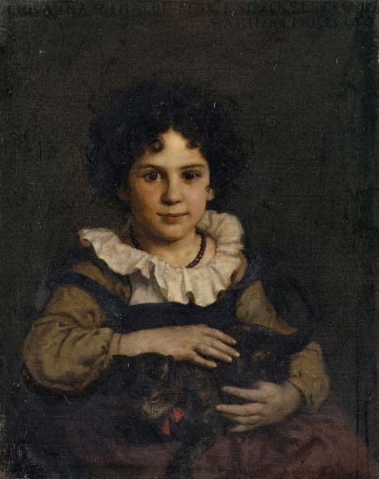 Ernst Stückelberg - Girl with Cat in Her Arms