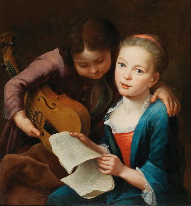 两个孩子在做音乐
