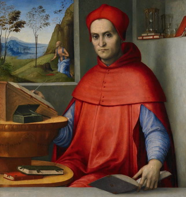 Lorenzo Costa - Portrait of a Cardinal in his Study
