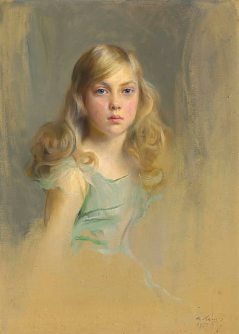 阁下的肖像。Esmée Mary Gabrielle Harmsworth，后来的克罗默伯爵夫人，九岁
