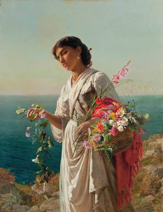 Sophie Anderson - The Flower Girl, Capri