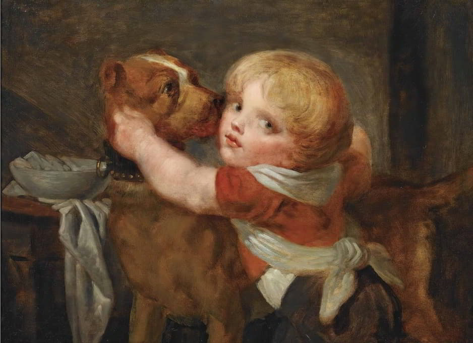 Jean-Baptiste Greuze - A Young Boy With a Dog