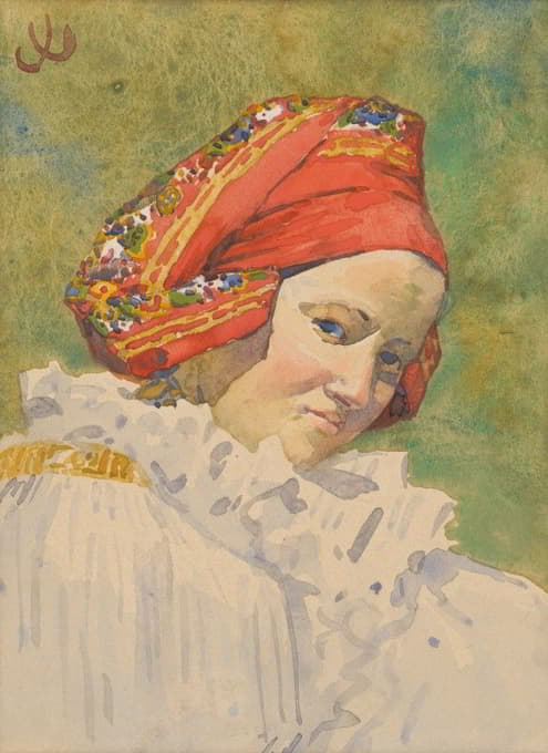 Joža Úprka - Head of a Moravian Girl