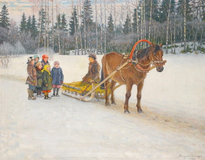 冬季儿童雪橇