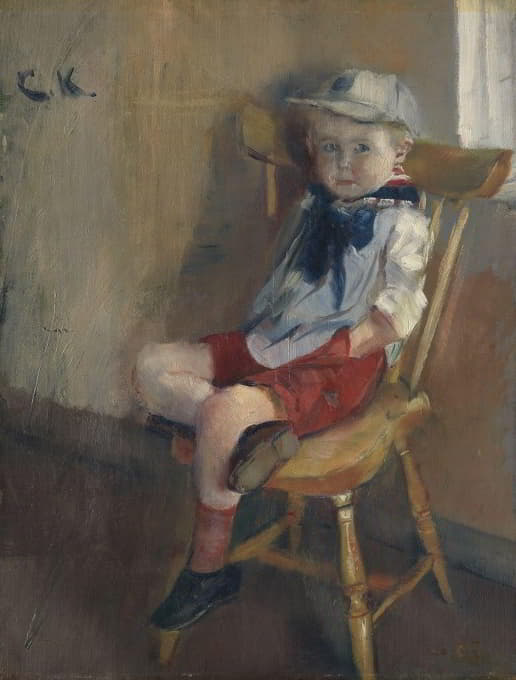 Christian Krohg - A little Boy on a Chair