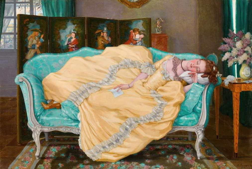 Konstantin Andreevich Somov - Sleeping Lady in a Room