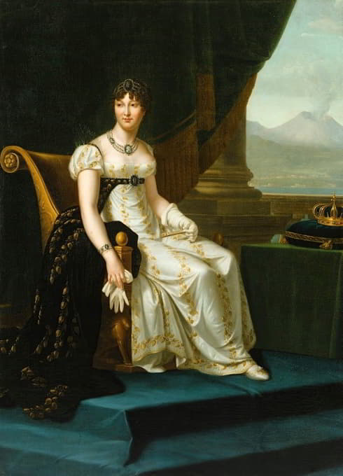 那不勒斯女王卡罗琳·波拿巴和两个西西里人的肖像