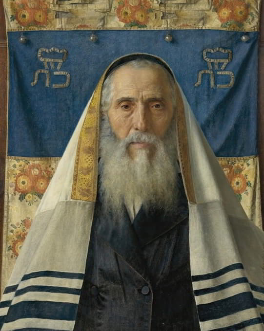 Isidor Kaufmann - Portrait Of A Rabbi With Prayer Shawl