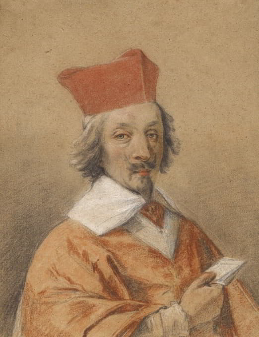 Simon Vouet - Portrait of Armand-Jean du Plessis, Cardinal de Richelieu