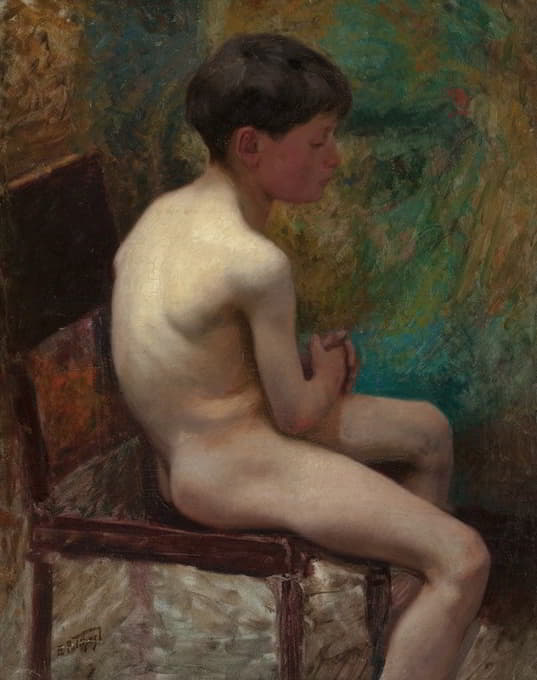 Edward Henry Potthast - A Young Boy (Seated Boy)