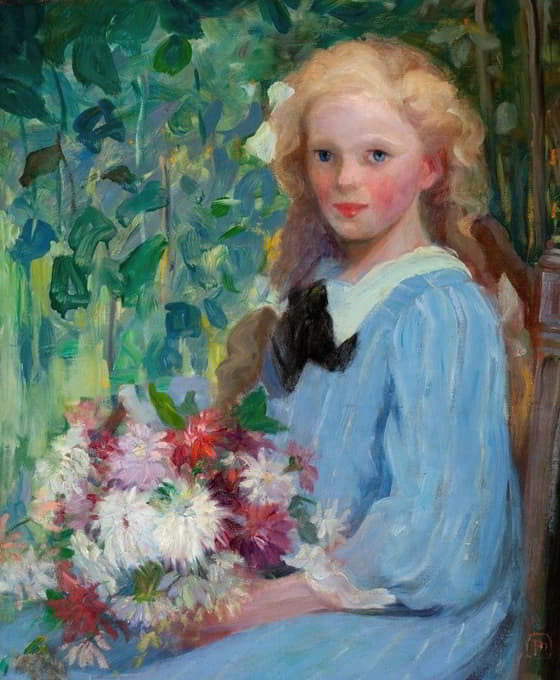 Pauline Palmer - Girl with Flowers