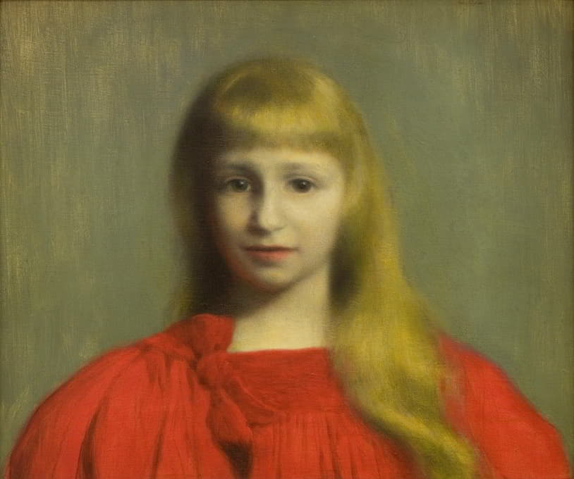 Józef Pankiewicz - Little Girl in Red Dress
