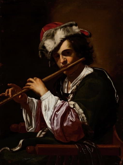 After Simon Vouet - Boy with a Flute