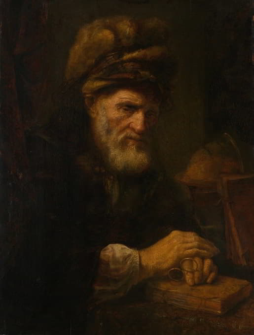 Karel van der Pluym - An Old Man in a Fur Cap