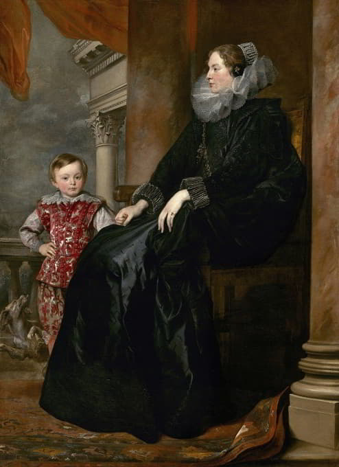 一位热那亚女贵族和她的儿子
