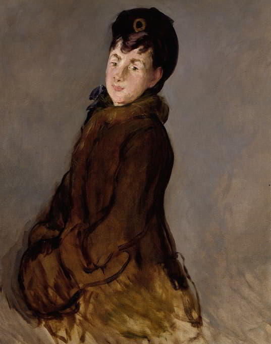 伊莎贝尔·莱蒙尼尔的肖像，带着一个围巾