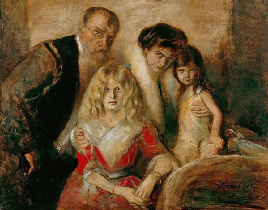 弗兰兹·冯·伦巴赫及其妻子和女儿