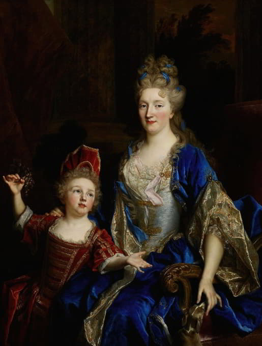 凯瑟琳·库斯塔德的肖像，卡斯特诺侯爵夫人，查尔斯·莱奥诺·奥布里和她的儿子莱奥诺的妻子