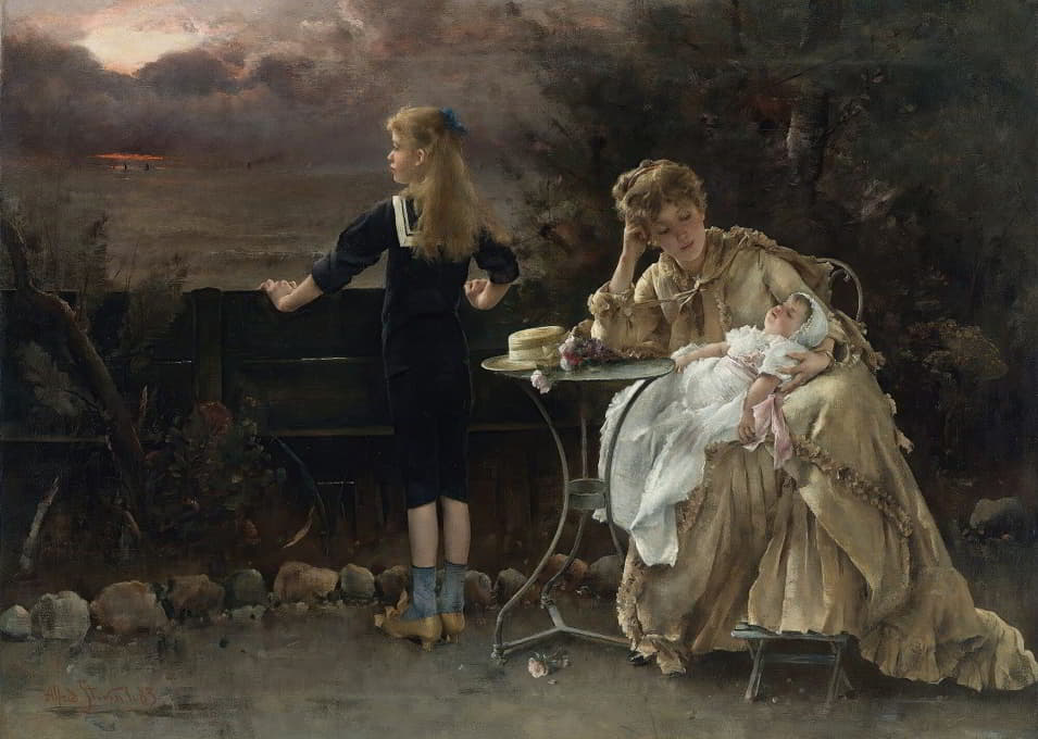 Alfred Stevens - Mère Et Ses Enfants