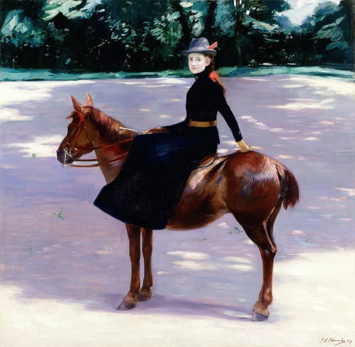 梅里奥特小姐骑着她的小马