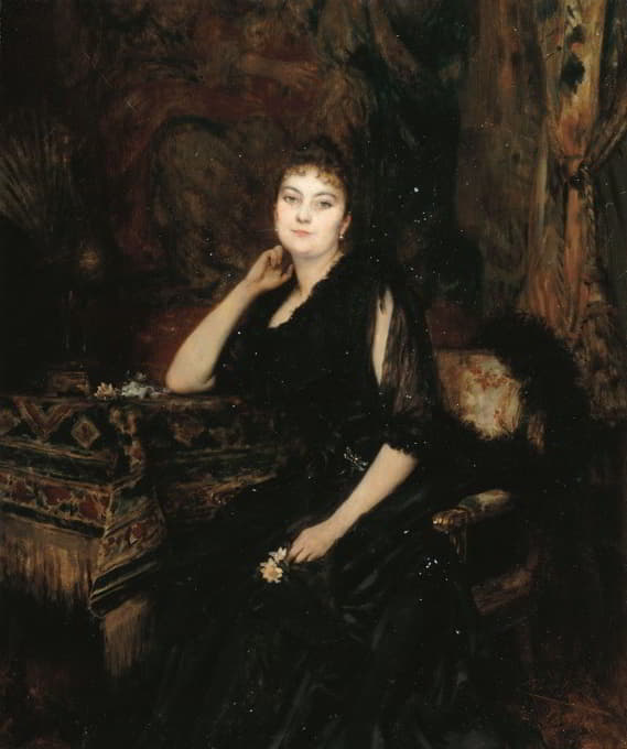 奥林佩·赫里奥特夫人肖像，出生于塞浦路斯的杜伯内特（1857-1947）