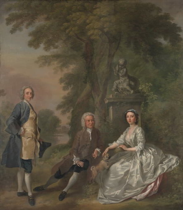 乔纳森·泰尔斯、他的女儿伊丽莎白和她的丈夫约翰·伍德