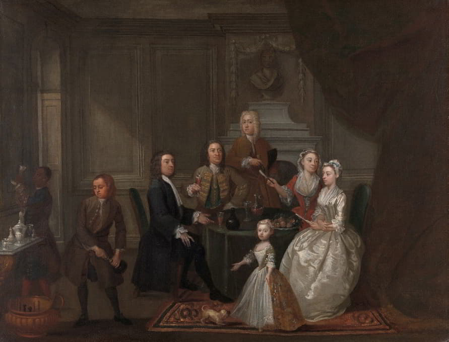 Gawen Hamilton - Group portrait, probably of the Raikes family