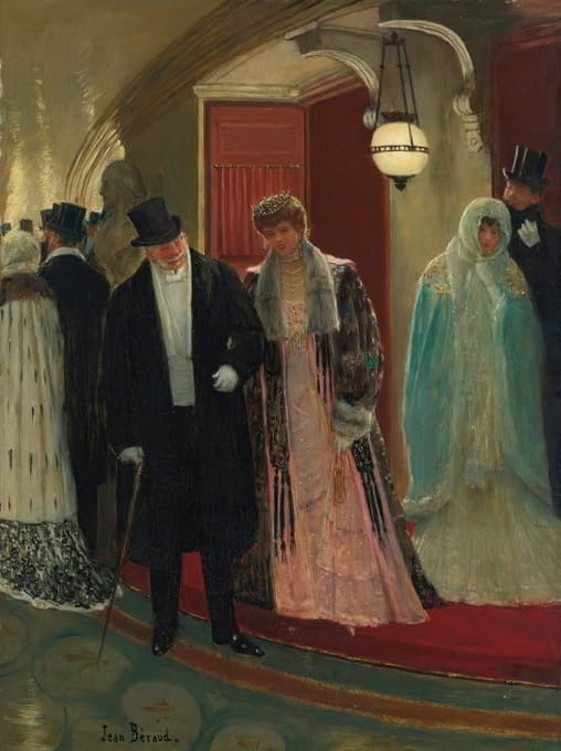 Jean Béraud - Exit From The Loge Of The Opera