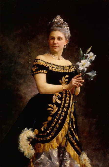 歌剧演员艾达·巴西利尔·马格尔森在安布罗伊斯·托马斯的歌剧《米格农》中饰演菲林的肖像