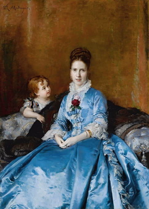 克洛蒂尔德·德·坎达莫夫人及其儿子卡洛斯的肖像