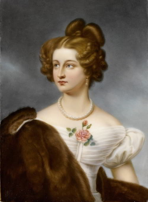 阿玛莉-冯-克鲁埃德纳瓷质肖像牌