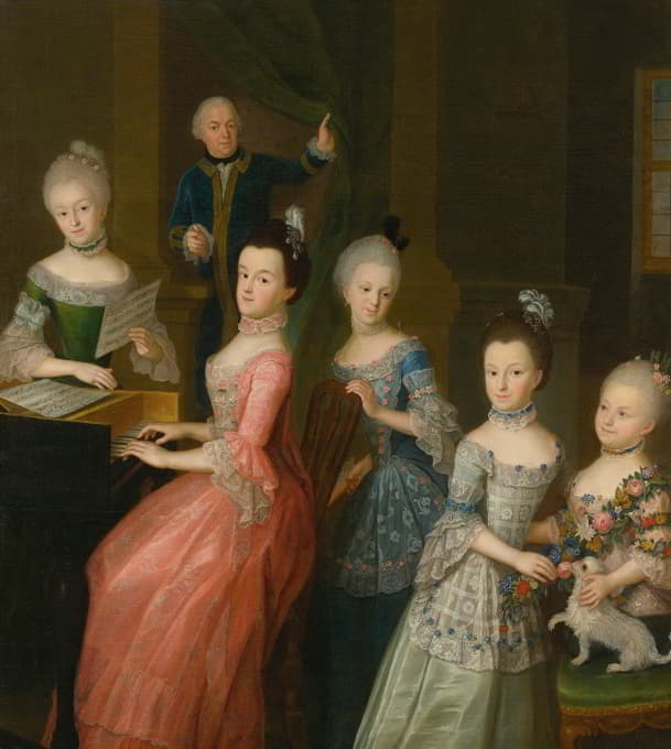 约翰·卡斯米尔·冯·施利本伯爵和他的五个女儿的画像