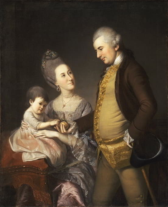 约翰和伊丽莎白·劳埃德·卡瓦拉德及其女儿安妮的肖像