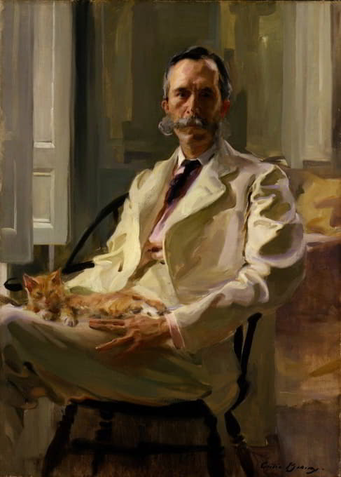 Cecilia Beaux - Man with the Cat (Henry Sturgis Drinker)