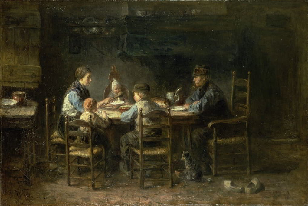 餐桌上的农民家庭