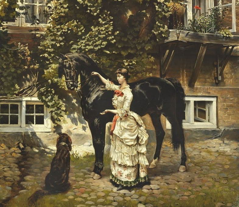 Vilhelm Tilly - Dame ved sin hest